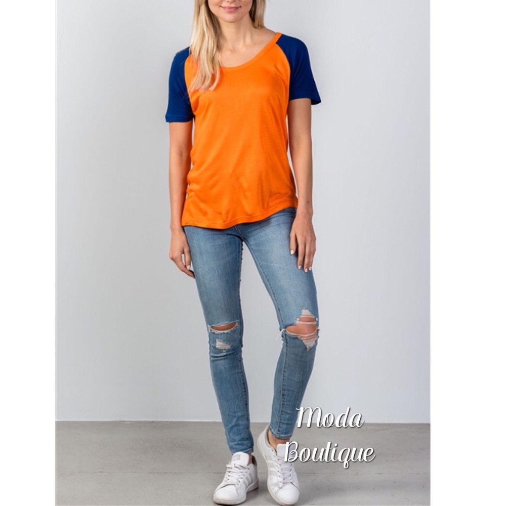 SOLD OUT! Orange & Blue Tee๐๐ - Picture 1 of 7